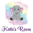 thumbnail image 2 of Personalized Watercolor Decal Bedroom Wall Decal for Children Safari Animal Art Colorful Background Cute Custom Name Décor - Size: 27 In x 30 In, 2 of 5