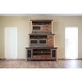 thumbnail image 4 of 61" Brown Solid Wood Cabinet Enclosed Storage Distressed TV Stand, 4 of 8