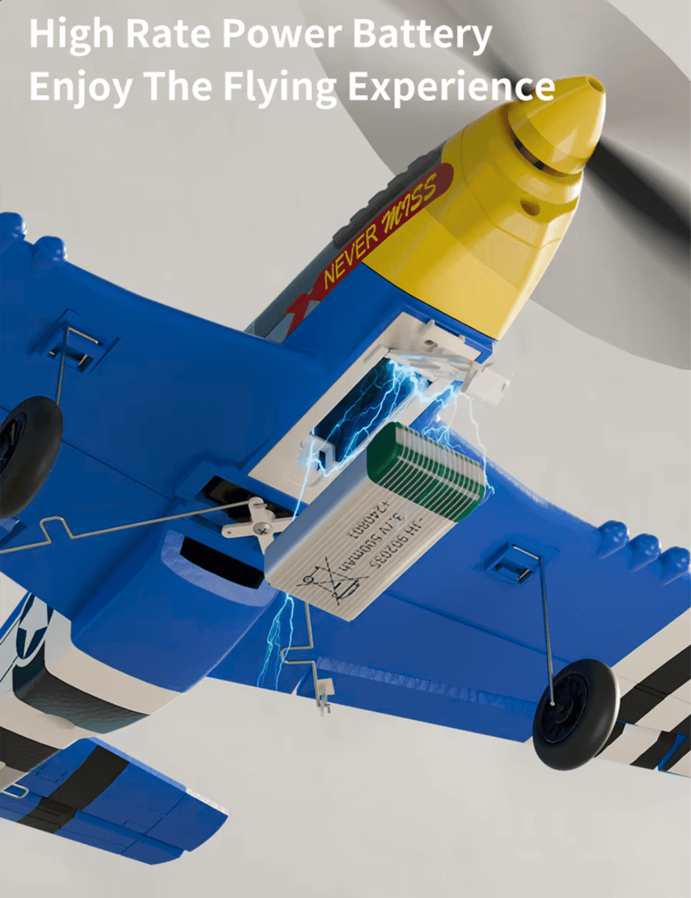 P51D Mustang RC Plane 4CH Remote Control Airplane Ready to Fly RC Airplane Blue