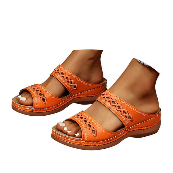 Mepaouo 2025 Womens Orthopedic Sandals Summer Trendy Wedge Platform Arch Support Wide Width Flip Flops