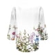 thumbnail image 4 of Fiudx Camisas de Mujer Blusa Holgada con Estampado de Pascua y Cuello Redondo Retro de Manga Tres Cuartos a La Moda para Mujer, 4 of 5
