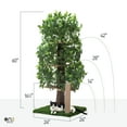 On2Pets Cat Tree with Leaves, Cat House & Cat Activity Tree, Multi