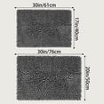 thumbnail image 7 of Unique Bargains Non Slip Absorbent Chenille Bathmat Washable Soft Bath Rug Black 20" x 30", 7 of 7
