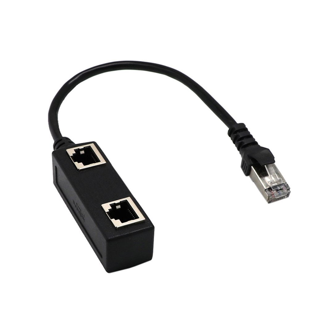 Practical RJ45 CAT6/5 Male to 2 Female LAN Network Splitter