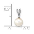 thumbnail image 2 of 14k WhiteGold 5 6mm White Round Saltwater Akoya Cultured Pearl Diamond Pendant Necklace Jewelry for Women, 2 of 4