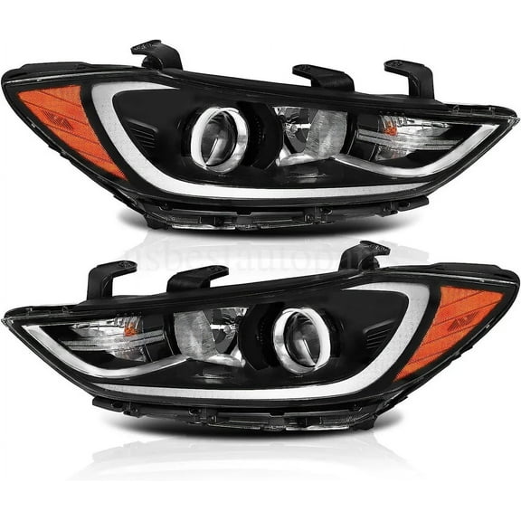 Headlight Headlamp Passenger Driver Pair Halogen For 2017 2018 Hyundai Elantra