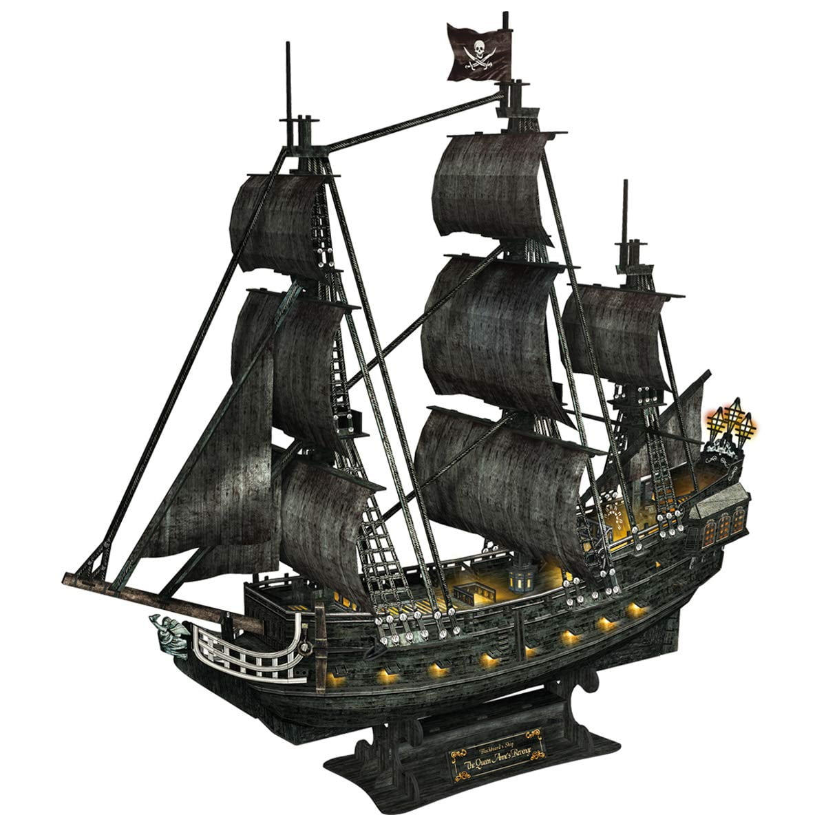 CubicFun 3D Puzzles Large LED Pirate Ship Sailboat Model ...