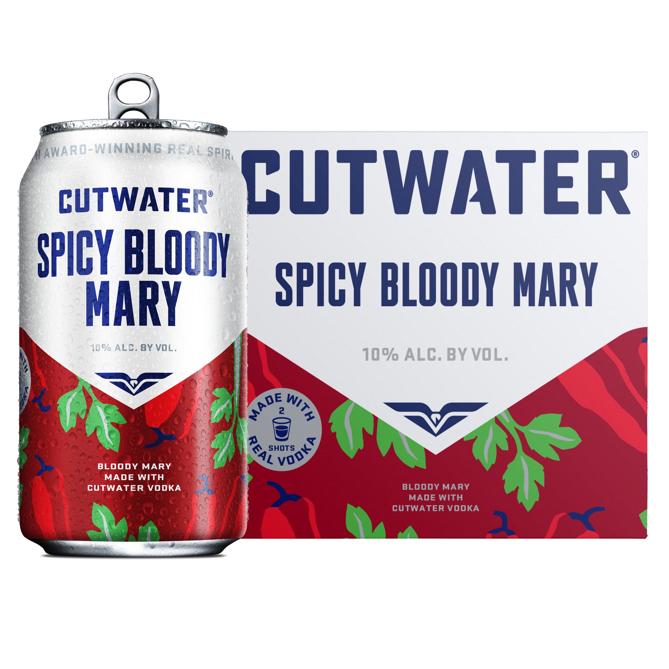 Cutwater Spirits Spicy Bloody Mary, 4 Pack 12 fl. oz. Cans, 10 ABV