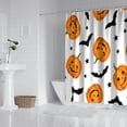 thumbnail image 2 of Halloween Pumpkins Bats and Stars Shower Curtain 72"x72" ,Bathroom Decorative Shower Curtains Set with 12 Hooks,Modern Waterproof Washable Shower Curtain, 2 of 6