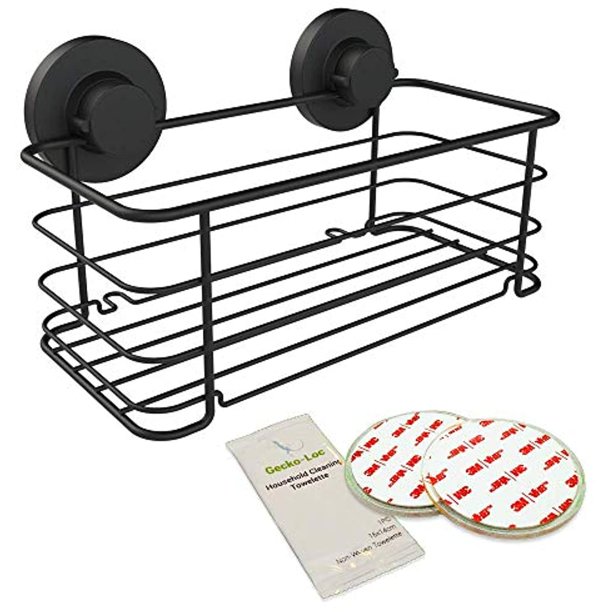 GeckoLoc Suction Cup Shower Caddy Bath Organizer Bathroom Storage