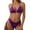 Purple, variant on Bikini Sets For Women 2PCS Thong Bikini Blue Purple Boho Bathing Suit Honeymoon Cruise Trendy Wear