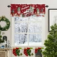 thumbnail image 3 of Merry Christmas Gnome Curtain Valance for Kitchen Windows,Red Farm Truck Rod Pocket Valances Window Toppers,Xmas Tree Gift Short Curtains for Bathroom Bedroom, 3 of 6