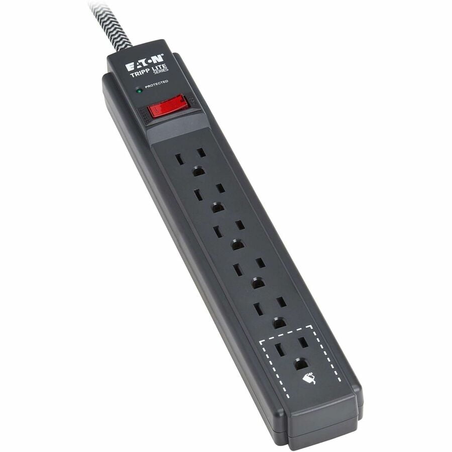 Eaton Tripp Lite Series Protect It! 6-Outlet Surge Protector, 5-15R Outlets, 1200 Joules, 20 ft. (6.1 m) Braided Cord, Black