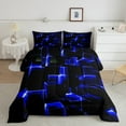 thumbnail image 2 of Erosebridal Geometric Buffalo Bedding Twin Comforter Set,Black Blue Down Comforter,Lightweight Reversible Bedding Sets Twin with Comforter,Plaid Decor,3pcs, 2 of 8
