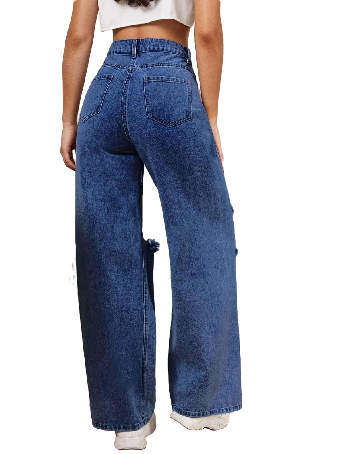 Zipper Fly Ripped Detail Wide Leg Jeans  Tarz moda, Moda kıyafetler, Stil  kıyafetler