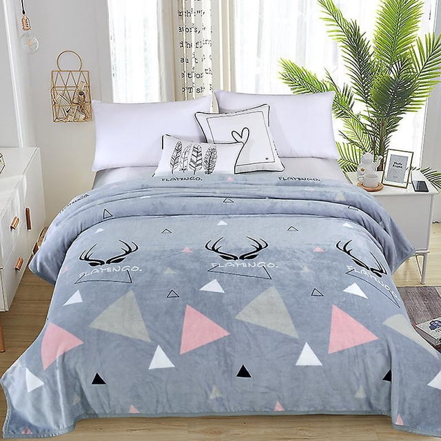 Couverture Double Face en Flanelle Couverture d'Automne et d'Hiver Couverture de Climatisation Couverture de Sieste Simple