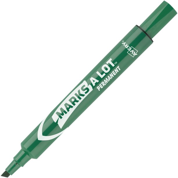 Avery MarksALot Large DeskStyle Permanent Marker, Chisel Tip, Green