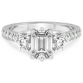 thumbnail image 4 of 4 Carat IGI Certified Emerald Shape Lab Grown Diamond Engagement Ring | 14K White Gold |Tiara Three Stone Diamond Ring | FG-VS1-VS2 Quality Friendly Diamonds, 4 of 5