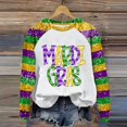 thumbnail image 2 of FrzhBrz Mardi Gras T Shirts for Women Mardi Gras Tops for Women Graphic Mask Printed Long Sleeve Carnival Party Parade Blouses, 2 of 3