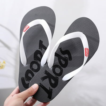 

Cathalem Men Shoes Flat Herringbone Slippers Fashion Casual Beach Casual Sandals Flip Flops Mens Grey 8.5