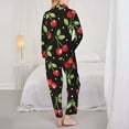 thumbnail image 5 of Kll Sweet Red Cherry Print Women'S Long Sleeve Pajamas With Pants Sleepwear Loungewear 2 Set-Large, 5 of 9