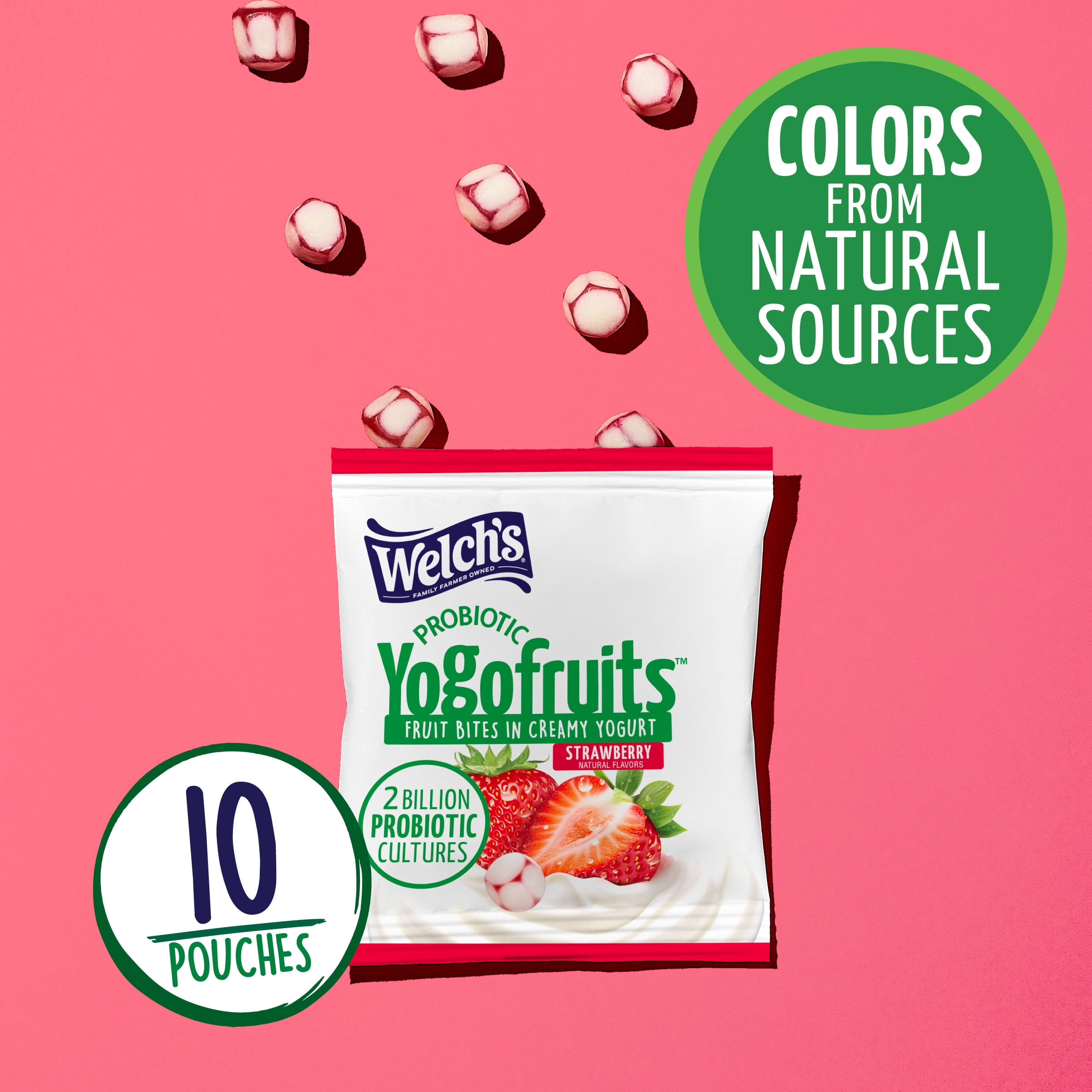 Welch's Probiotic Yogofruits, Strawberry, Soft Kids Snacks, 0.7 oz, 10 Count