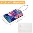 thumbnail image 5 of Dragonfly Square PU Leather Luggage Tags, 2 Pack, with Privacy Cover and Stainless Steel Ring - Suitable for Travel, Backpack, Handbag - Bag Tags, Handbag Tags, 5 of 7