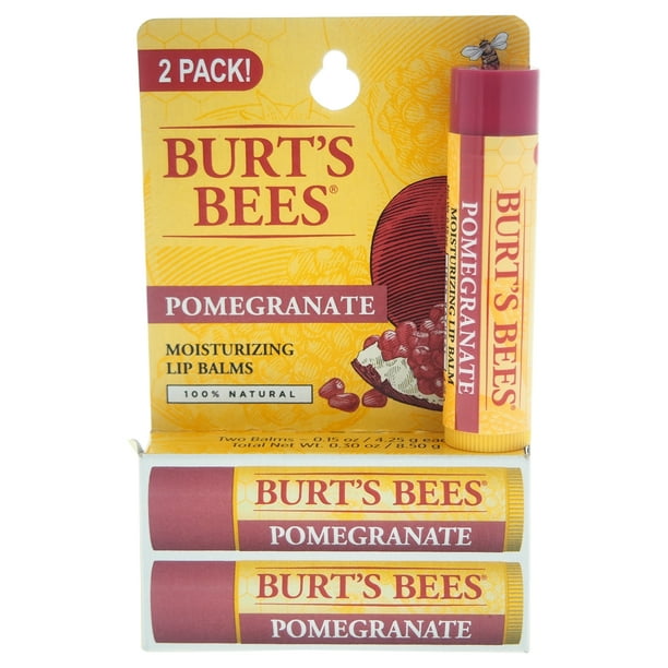 Bálsamo labial hidratante Burts Bees paquete doble granada 2 x 0.15 oz Unisex