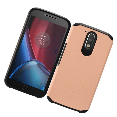 for Motorola G4 moto G4+ PLUS XT1625 XT1644 Case Phone Case Dual Layer Hybrid Hard Back Dent Guard Slim Shock Bumper Cover Rose (Best Case For Moto G4 Plus)