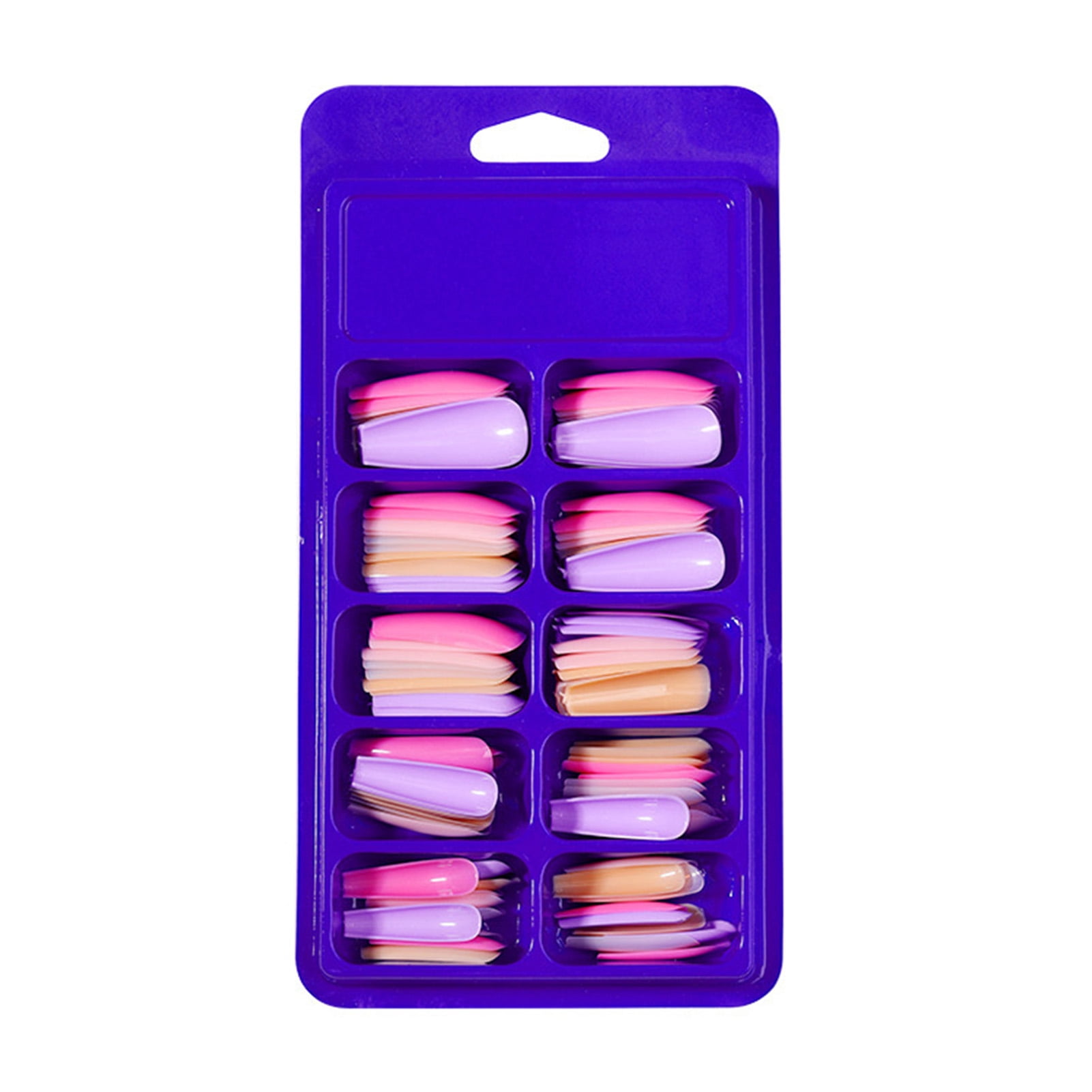 huanledash 100Pcs/Box Faux Nail Patch Folding Without Trace Long T