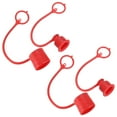 thumbnail image 1 of 2 Tapas de polvo para acoplador hidráulico de 3/8 ISO de cara plana con anillo de retención rojo, 1 of 7