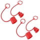 thumbnail image 1 of 2 Tapas de polvo para acoplador hidráulico de 3/8 ISO de cara plana con anillo de retención rojo, 1 of 7