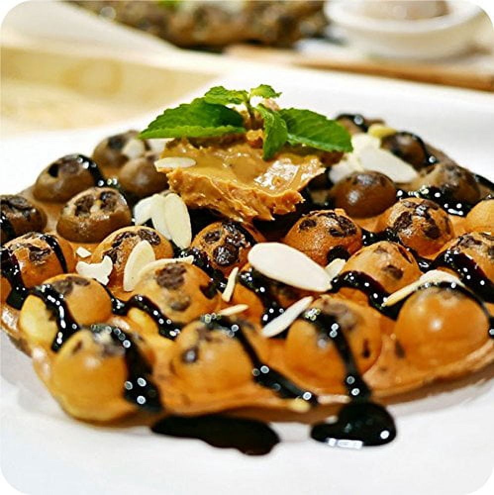Hong Kong Egg Waffle Maker with BONUS recipe e-book - Make Hong Kong Style Bubble Egg Waffle in 5 minutes AC 120V, 60Hz 760W