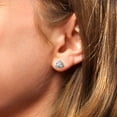 thumbnail image 4 of 2.00 Carat Stunning Round Cut Genuine Moissanite Screw Back Stud Earrings for Women Solid 14K White Gold 3 Prongs Studs Earring, 4 of 5