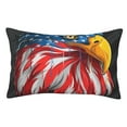 thumbnail image 1 of Balery Eagle Head With American Flag Funda de Cojín Estampada, Regalos para Mujeres, Regalos de Amor para Ella, Regalos para Novia o Esposa, Funda de Almohada-14"x20", 1 of 6