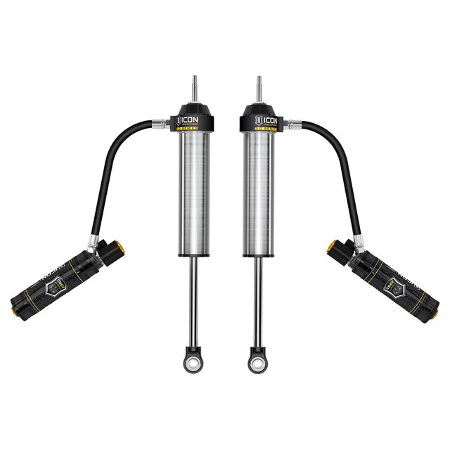 Icon Vehicle Dynamics Shock Absorber 57845EP 3.0 Performance; Nitrogen Gas Charged; With Remote Reservoir; One Year Limited Warranty; Adjustable Valving; Without Shock Boots; Silver; Set Of 2