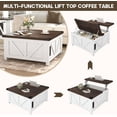 thumbnail image 6 of ChVans 35.6" Square Lift Top Coffee Table, Farmhouse Coffee Table with Storage & Charging Ports, Wood Center Table w/Large Hidden Space for Living Room Home Office, 6 of 9