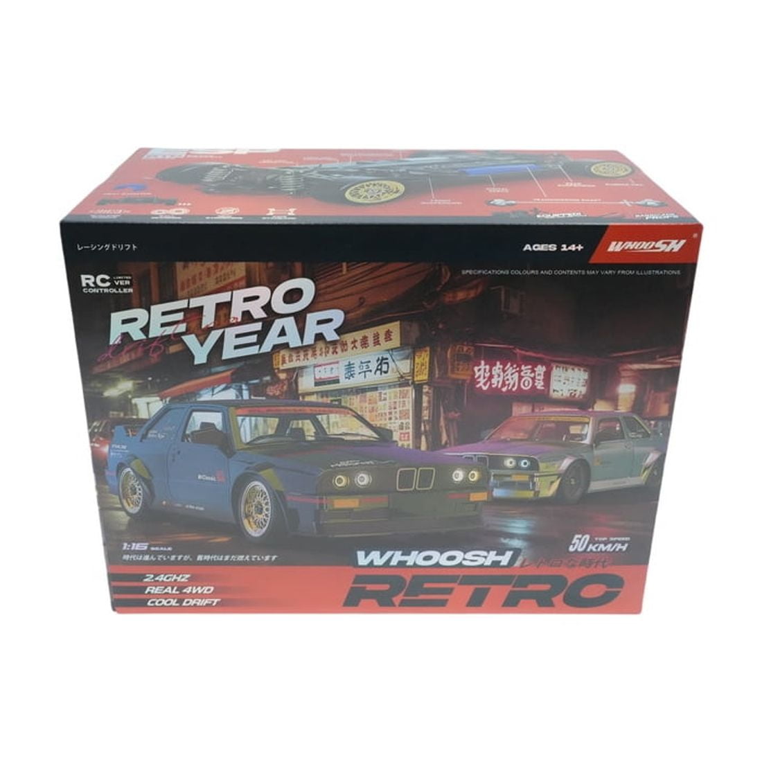 1/16 Scale 4WD RC Drift Car High Speed Racing Remote Control Vehicle With ESP Gyroscope Stabilization LED Front Rear Lights Full Proportional Driving System For Adults Hobbyists