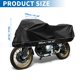 thumbnail image 4 of Cubierta de motocicleta exterior impermeable, cubierta de motocicleta, media cubierta 420D-PU negra, protección contra el sol y la lluvia, se ajusta a 104.33"x41.34"x25.59", 4 of 7
