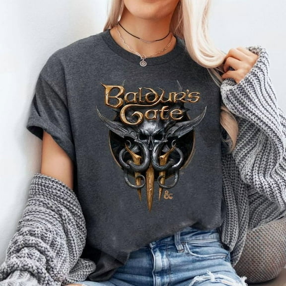 Dungeons & Dragons Baldur's Gate III Illithid Logo T-Shirt, Men's And Women's Graphic Tee 100% Cotton by TBun, Full Sizes S-5XL