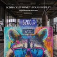 thumbnail image 3 of High Precision Body Weight Scale Smart Bathroom Scales with Large LCD Display(400lbs),Decorative for Bedroom-Raccoon Wearing Sunglasses With Colorful Painting, 3 of 4