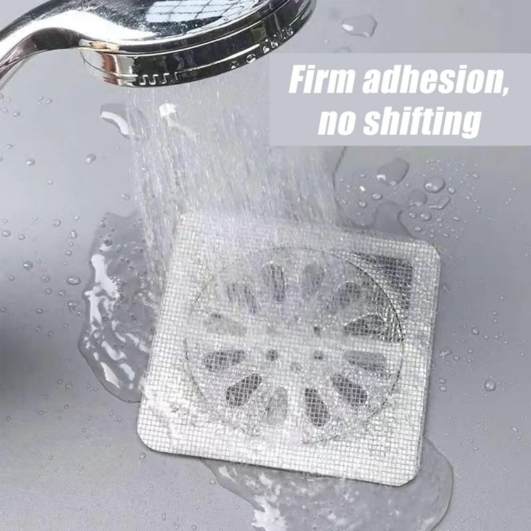 50 Pcs Disposable Mesh Shower Drain Catchers – Sticky Hair Traps For Bathroom, Sink & Tub, Waterproof Adhesive, Saves Money On Plumber Calls