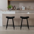 thumbnail image 5 of DeeHome Bar Stools Set of 2 Armless Counter Low Bar Stools Without Back Modern PU Leather Stools with Metal Leg and Footrest ,Black, 5 of 9