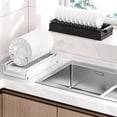thumbnail image 4 of Pull Out Dish Racks Kitchen Under Sink Organizer, Cabinet Slide Out Dish Drying Rack With Drainboard, Carbon Steel Sliding Drawer Pantry Shelf, 4 of 9