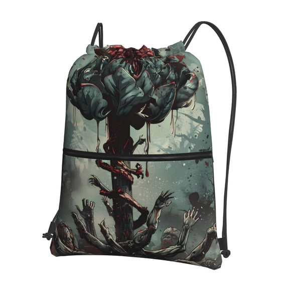Xecao Zombie Flower Apocalypse for Drawstring Bags,Pull String Backpack Bags,String Bag Sackpack