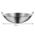 thumbnail image 2 of Stainless Steel Wok Round Bottom Frying Pot For Gas Stove, Large Capacity Pan With Double Ears, NonStick Coating Stir Fry Pan, Easy To Clean Kitchen Utensil For Home Cooking, 2 of 5