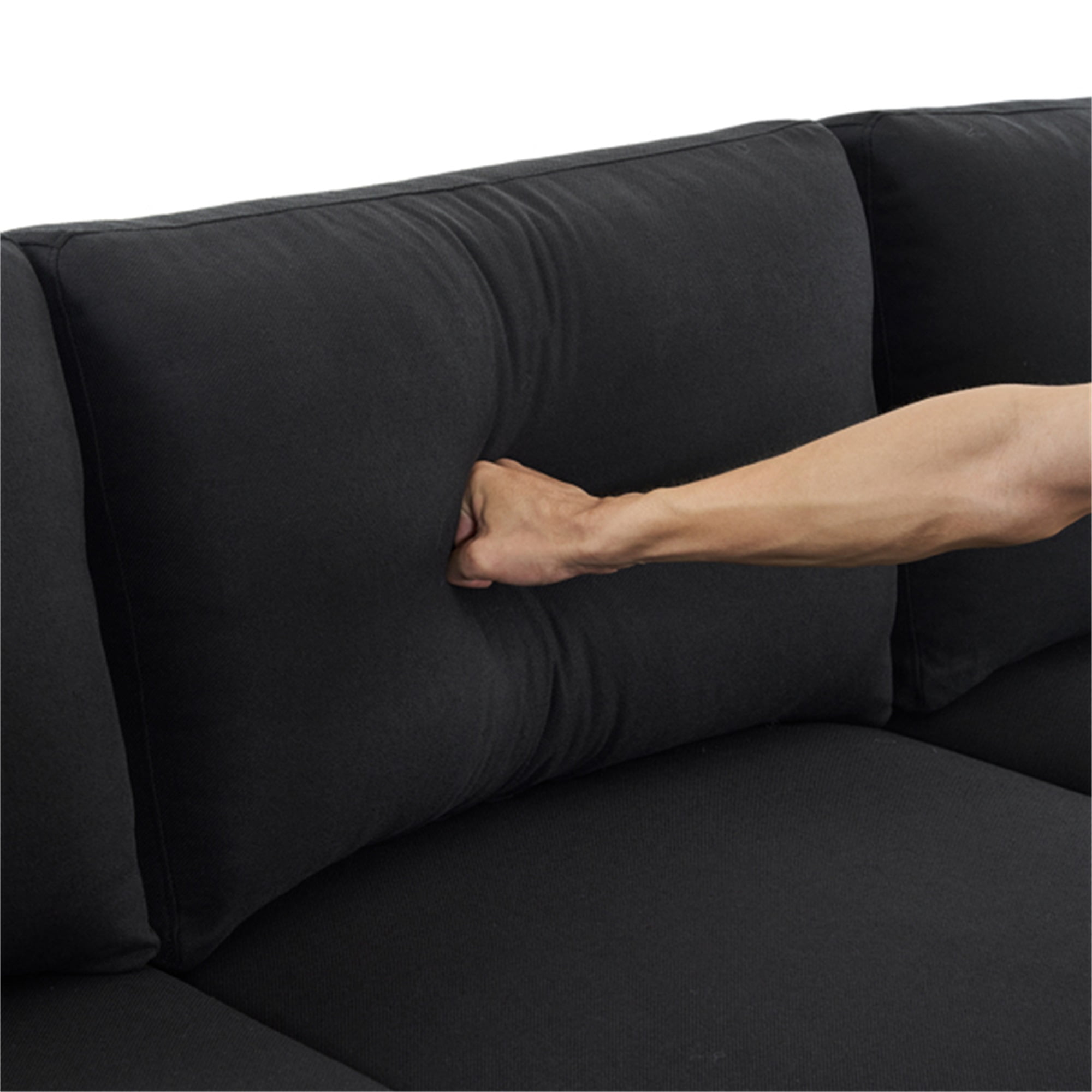 YYAo Reversible Modular Sectional Sofa Bed, Couch with Large Chaise U-Shape Modular for Small Space Apartment, Living Room, Black YYAo Reversible Modular Sectional Sofa Bed, Couch with Large Chaise U-Shape Modular for Small Space Apartment, Living Room, Black