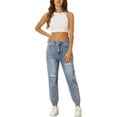 thumbnail image 2 of INSPIRE CHIC Ripped Jogger Jeans for Women's Casual Elastic Waist Distressed Cargo Denim Pants, 2 of 5