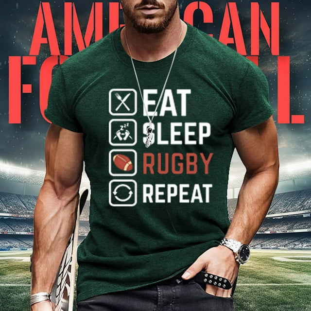 T-shirt de Rugby pour Hommes Fans de Sports Haut Décontracté - Tenues de Football Rétro pour Hommes T-Shirt d'Athlètes