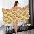 thumbnail image 7 of Candy Themed Retro Pattern 2 Piece Cotton Bath and Face Towel Set Soft and Absorbent, for Beach Pool Bathroom, 7 of 7